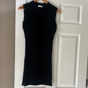 Sandro Elegant Black Ribbed  Dress Sz 4
